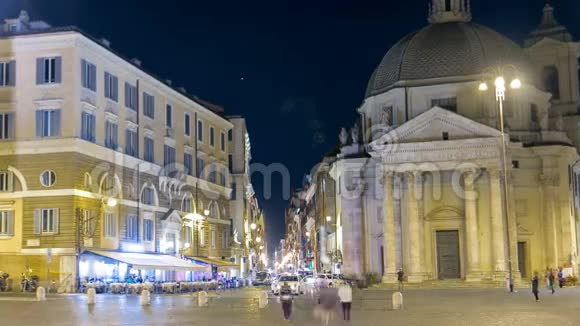 波波洛广场与蒙特桑托和圣玛丽亚的圣玛丽亚双教堂的时间间隔视频的预览图