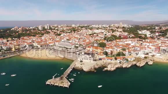 Cascais葡萄牙美丽海滩全景视频的预览图