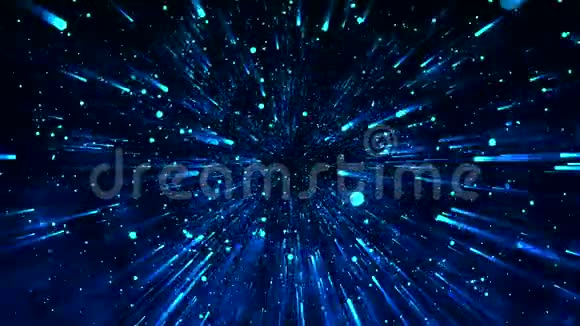 在黑暗空间中闪烁和旋转的蓝色光线视频的预览图
