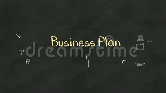 在黑板上写下x27商业计划x27的概念有各种各样的图表视频的预览图