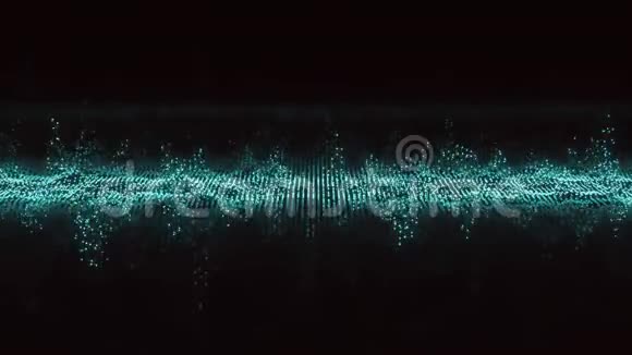 移动蓝色粒子的抽象背景接口元素图形噪声变化声音视频的预览图