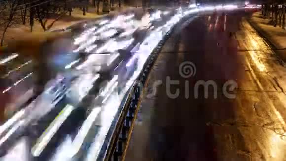 延时夜城交通视频的预览图
