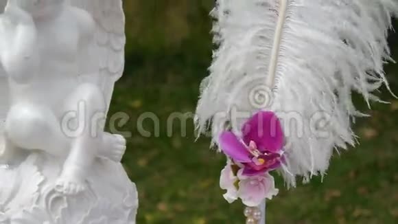 婚礼拱门装饰仪式天使视频的预览图