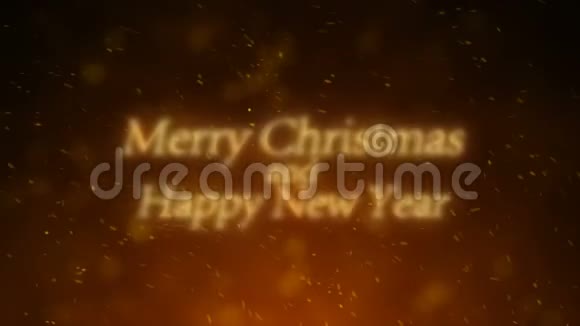 在bokeh的背景下写下圣诞快乐和新年快乐视频的预览图