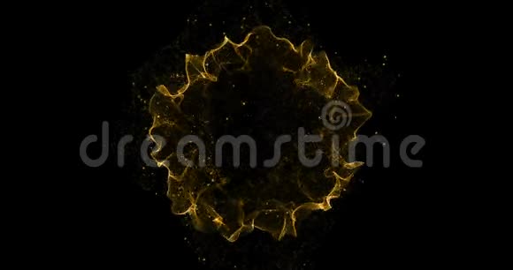 3D染抽象宇宙色彩斑斓的残彩黄金蓝白红爆炸冲击波温暖金色能量在黑色视频的预览图