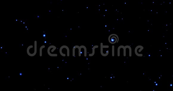 抽象宇宙恒星在黑色背景下运动蓝色能量天文馆视频的预览图
