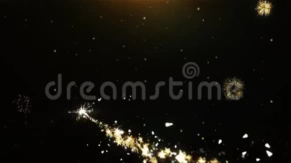 圣诞快乐新年祝福问候邀请庆祝烟火2视频的预览图