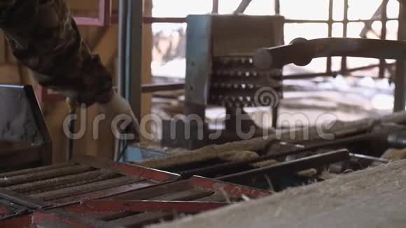 木匠用原木管理工业锯床视频的预览图