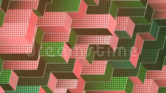 彩色运动立方体的启发式图案几何循环动画3D渲染视频的预览图