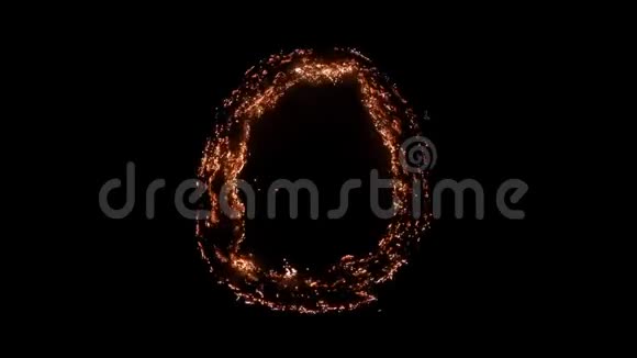 字母O在黑色背景上燃烧视频的预览图