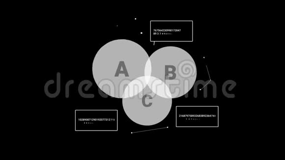 孤立的叠加信息元素图表与圆圈视频的预览图