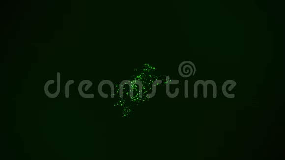 3D绿色粒子旋涡标志运动背景视频的预览图