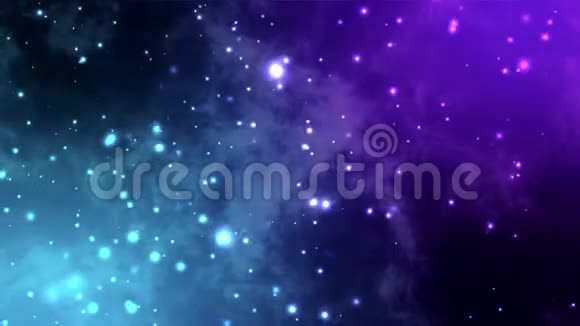 移动粒子的紫色和浅蓝色背景循环动画视频的预览图