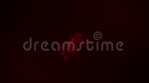 3D红色粒子涡内部标志运动背景视频的预览图