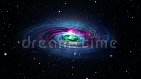 4K多彩星系在无缝环路中旋转粒子波无尽的抽象星云粒子场视频的预览图