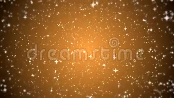 移动恒星的抽象橙色背景循环动画视频的预览图