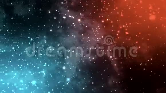 移动粒子的红色和浅蓝色背景循环动画视频的预览图
