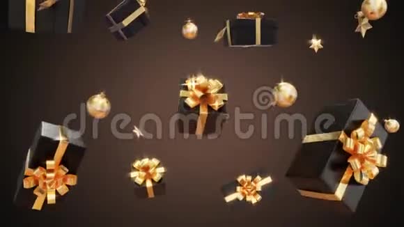 礼品掉落黑色星期五和圣诞节的视频演示视频的预览图