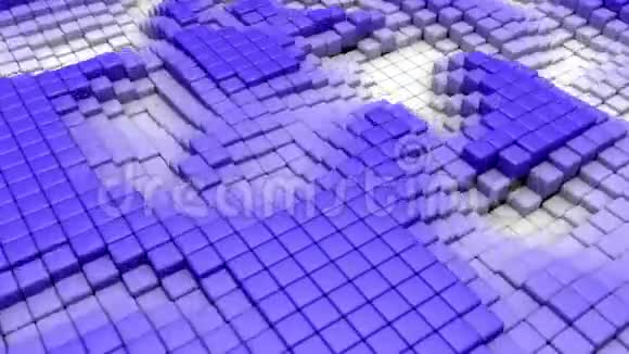 从立方体无缝环的波浪中抽象背景视频的预览图