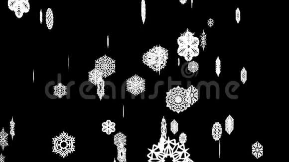 圣诞节背景飘落的白色雪花3D渲染视频的预览图