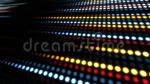 4K彩色随机光点在黑色视线上移动的抽象背景视频的预览图