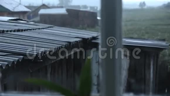 夏雨从雨中看村庄视频的预览图