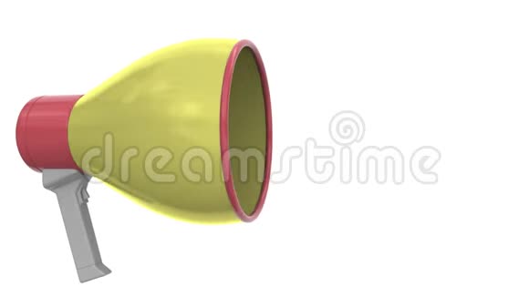 黄色扩音器与大销售信息在语音泡沫概念三维动画视频的预览图