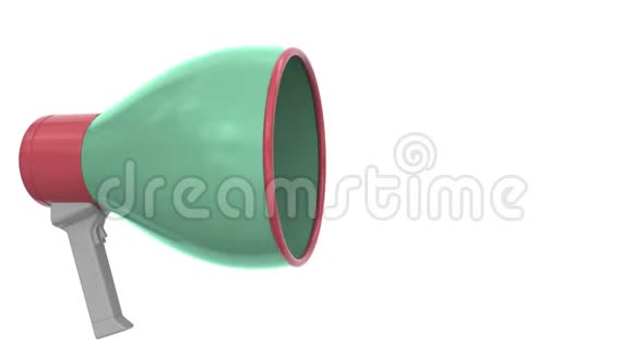绿色扩音器我们在语音泡沫上发出信息概念三维动画视频的预览图
