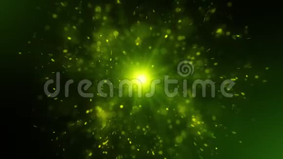 绿色粒子与波克脉冲和旋转视频的预览图