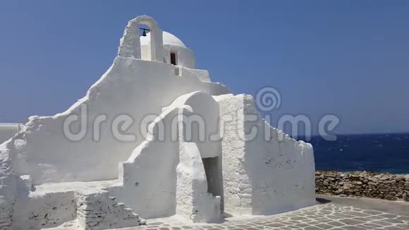 Mykonos希腊2015年夏季帕拉波提亚教堂视频的预览图