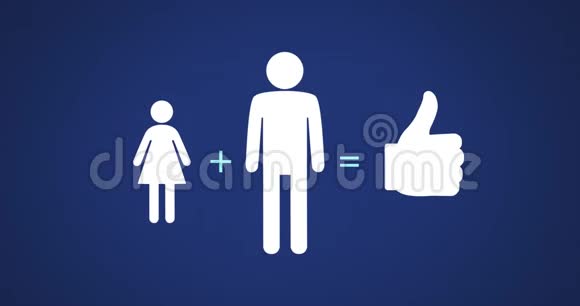 男性女性和拇指向上形状颜色为4k视频的预览图