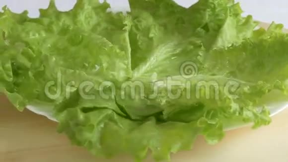 新鲜的绿色沙拉在旋转视频的预览图