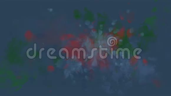 水彩圣诞装饰玩具屋背景上的彩色印迹视频的预览图