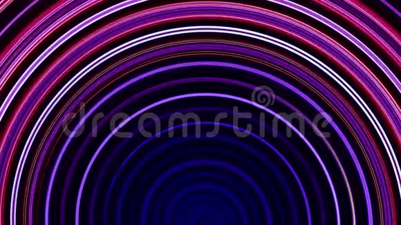 闪闪发光的拱形霓虹灯紫色弯曲的闪闪发光的线条视频的预览图