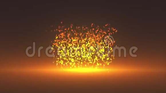 抽象圣诞金闪闪背景电脑生成金粒子的三维渲染视频的预览图