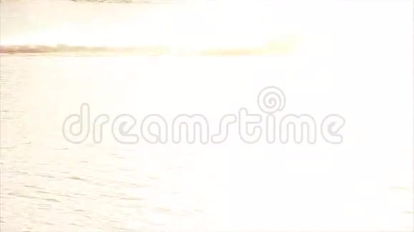 水上滑板车把人拉到河上的圆圈里视频的预览图