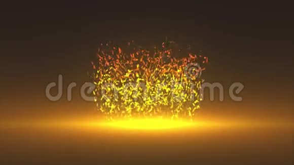 抽象圣诞金闪闪背景电脑生成金粒子的三维渲染视频的预览图