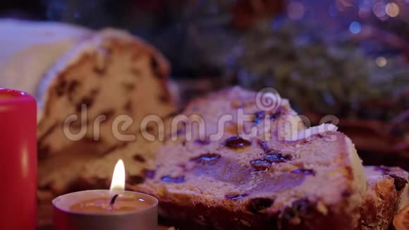 传统的圣诞蛋糕来自德国著名的施特伦视频的预览图