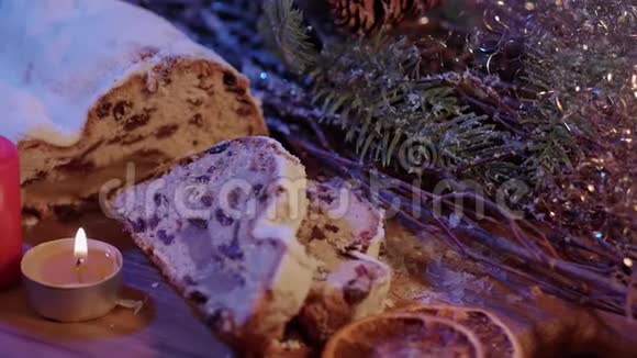 传统的圣诞蛋糕来自德国著名的施特伦视频的预览图