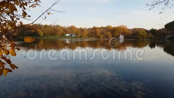 俄罗斯莫斯科的伊兹梅洛沃公园和池塘视频的预览图