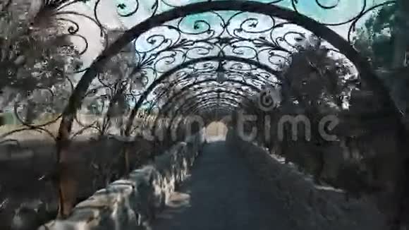 穿过装饰隧道拱用设计的魔法制作视频的预览图