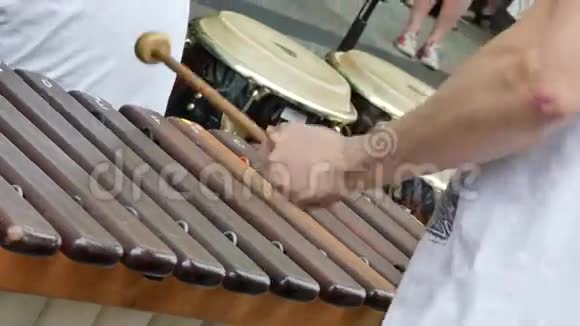 演奏木琴的年轻音乐家视频的预览图