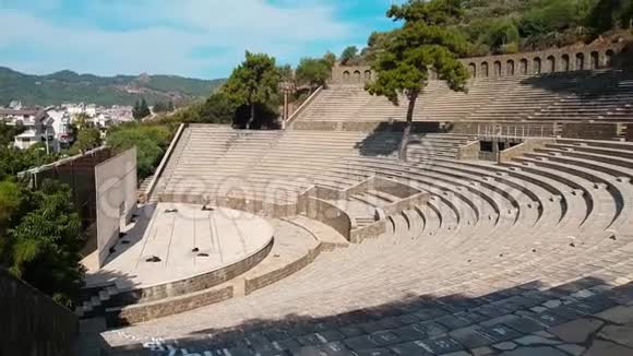 土耳其圆形剧场旧城废墟考古吸引力马尔马里斯附近的希亚波利斯古城视频的预览图
