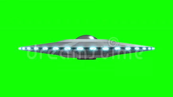 3D不明飞行物飞碟绿色背景视频的预览图