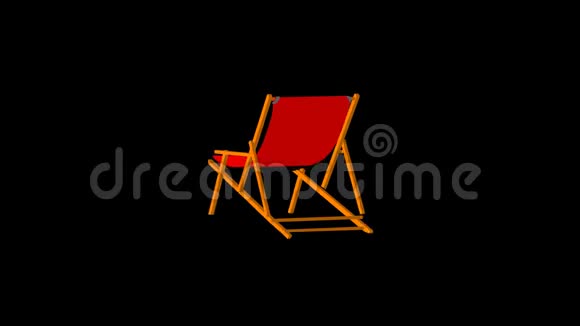 沙滩椅假日冒险图标线绘制动画透明矢量运动图形循环视频的预览图