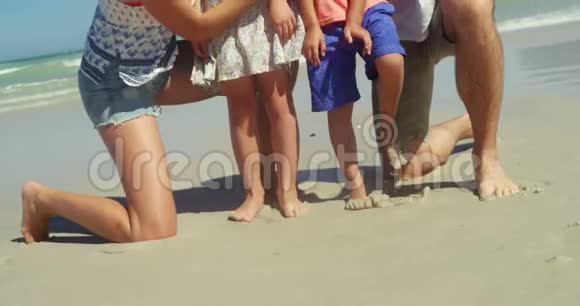 一家人在海滩玩得很开心视频的预览图