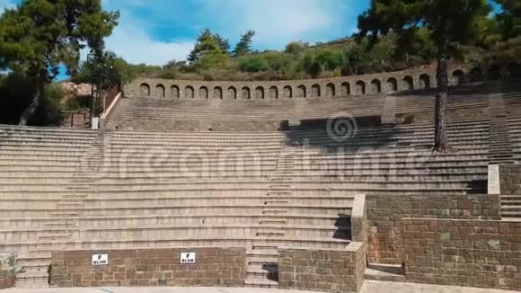 土耳其圆形剧场旧城废墟考古吸引力马尔马里斯附近的希亚波利斯古城视频的预览图