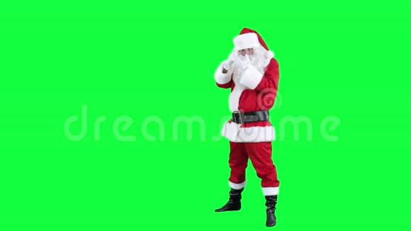 圣诞老人描绘摄影师彩色钥匙绿色屏幕视频的预览图