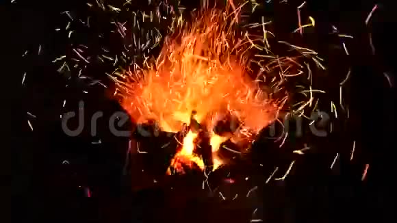 木炭上的火视频的预览图