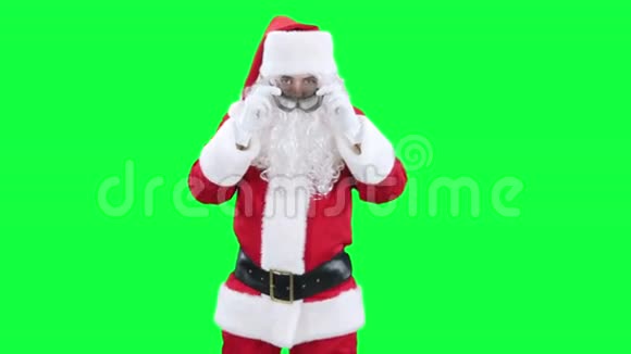 圣诞老人搞笑飞行员色键绿色屏幕视频的预览图